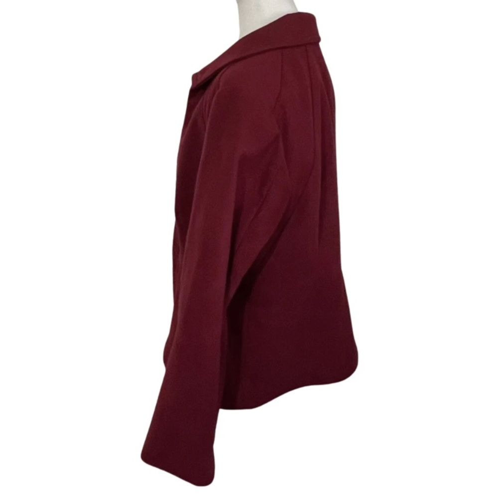 CHICO'S Women's Size 2 (L/12) Dark Red Blazer Jacket Hook Eye Closure Lined - Picture 3 of 9